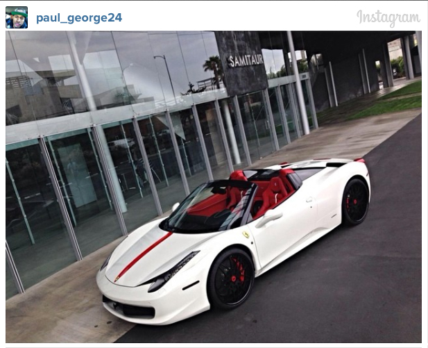 Paul George Buys himself a 2014 Ferrari Italia